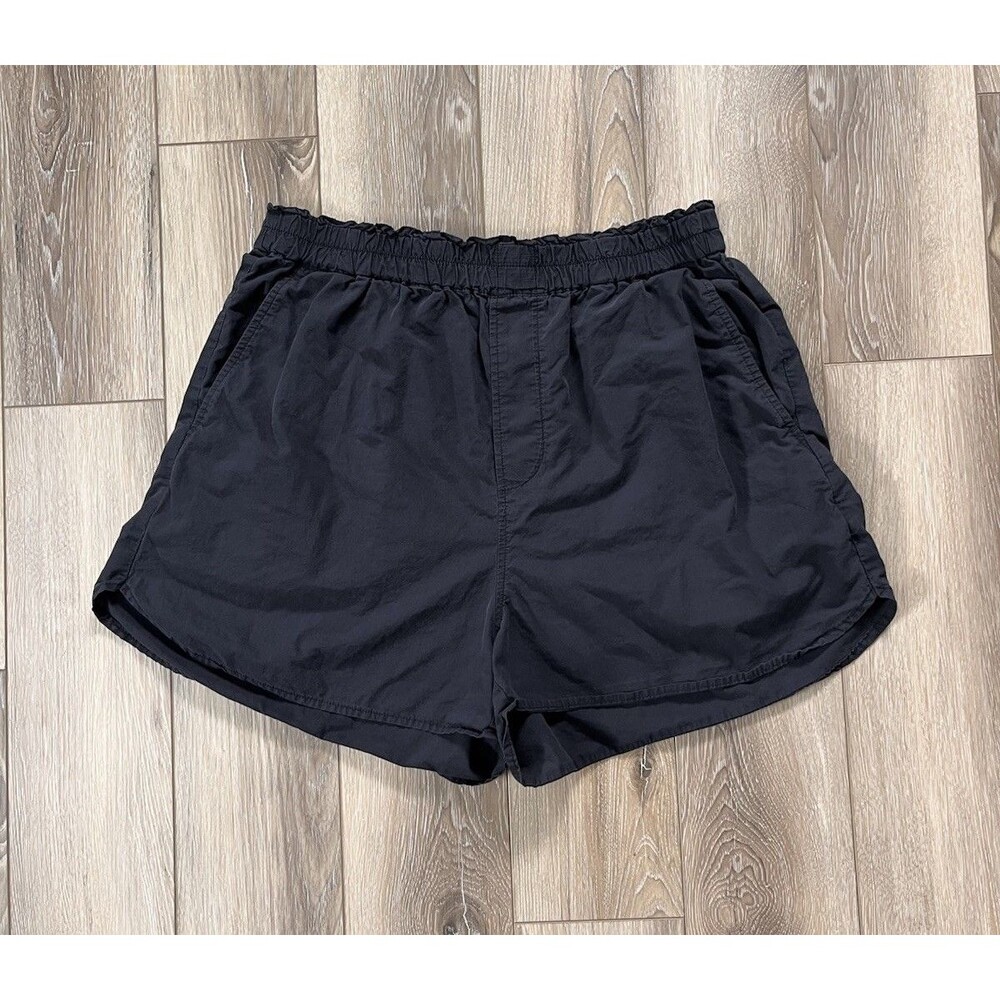 Madewell Womens Black Pull On Elastic Waist 100% Cotton Shorts Size S #NJ697
